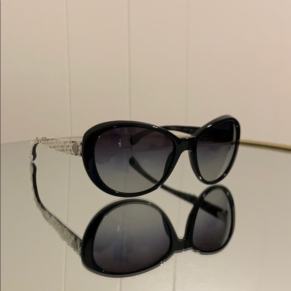 Chanel Black Tweed Sunglasses
